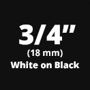 Brother TZe345 White on Black Laminated Tape for Indoor and Outdoor Use 18mm x 8m (3/4" x 26'2") 