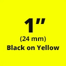Brother TZe651 Black on Yellow Laminated Tape for Indoor and Outdoor Use 24mm x 8m ( 1" x 26'2") 