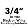 Brother TZeS241 Compatible Black on White Laminated Tape with Extra Strength Adhesive 18mm x 8m (3/4" x 26'2")
