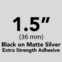 Brother TZeS961 Black on Matte Silver Laminated Tape with Extra Strength Adhesive 36mm x 8m (1 1/2" x 26'2")