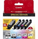 Canon PGI270XL / CLI271 OEM Combo Pack includs PGI270XL, one each of CLI271 Black, Cyan, Magenta and Yellow