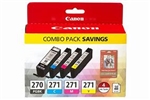 Canon PGI270 / CLI271 ( 0373C005 ) OEM Combo Pack includes Black, Cyan magenta and Yellow