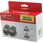 Canon PG40 ( PG-40 ) ( 0615B013 ) OEM Black Inkjet Cartridge (Dual Pack)