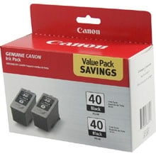 Canon PG40 ( PG-40 ) ( 0615B013 ) OEM Black Inkjet Cartridge (Dual Pack)