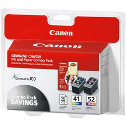 Canon CL41 / CL52 ( CL-41 / CL-52 ) ( 0617B016 ) OEM Combo Pack includes CL51 Colour / CL52 Photo Colour / Photo Paper