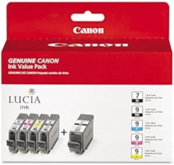 Canon PGI7 / PGI9 Combo Pack ncludes PGI7 Black / PGI9 Photo Black, Cyan, Magenta and Yellow