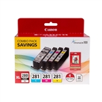 Canon PGI280XL/CLI281 ( 2021C006 ) OEM Combo Pack includes Black, Cyan, Magenta and Yellow