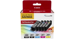 Canon PGI280/CLI281 ( 2075C006 ) OEM Combo Pack includes PGI280 and CLI281 Black, Cyan, Magenta and Yellow
