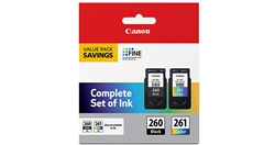 Canon PG260 / CL261 ( 3725C006 ) OEM Combo Pack includes black and Colour