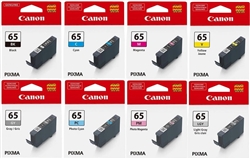Canon CLI65 ( CLI-65 ) ( 4215C007 ) OEM Combo Pack includes Black, Cyan, Magenta, Yellow, Grey, Photo Cyan, Photo Magenta and Light Gey