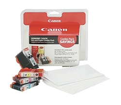 Canon BCI3 / BCI 6 ( 4479A292 ) OEM Combo Pack includes BCI-3eBK/BCI-6C/M/Y & 50 Sheets 4X6 Paper