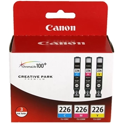 Canon CLI226C ( 4547B005 ) OEM Combo Pack includes Cyan, Magenta and Yellow