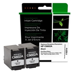 Clover Imaging 118314 ( HP C6602A ) Remanufactured Black Inkjet Cartridge - Pack of 2