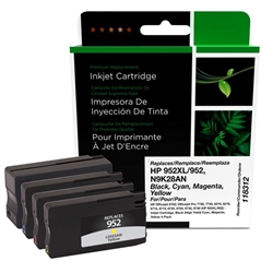 Clover Imaging 118312 ( HP 952 XL ) ( N9K28AN ) Remanufactured Combo High Yield Inkjet Cartridges includes Black, Cyan, Magenta and Yellow