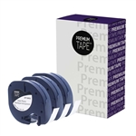 Dymo LT Compatible Self Adhesive Paper Tape 1/2" x 13' (3 Pack)(1 Each Of White Paper, White Plastic, And Clear Tape_ - 12331