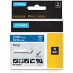 Dymo IND Vinyl Labels White on Blue 1/2" x 18' (12mm x 5m)  - 1805243