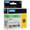 Dymo IND Permanent Vinyl Labels White on Green 1/2" x 18' (12mm x 5m)  - 1805414