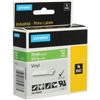 Dymo IND Permanent Vinyl Labels White on Green 3/4" x 18' (19mm x 5m)  - 1805420