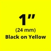 Dymo IND Permanent Vinyl Labels Black on Yellow 1" x 18' (24mm x 5m)  - 1805431
