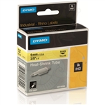 Dymo IND Heat-Shrink Tube Black on Yellow 3/8" x 5' (9mm x 1m) - 18054 / S0718290