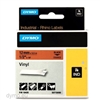 Dymo IND Permanent Vinyl Labels Black on Orange 1/2" x 18' (12mm x 5m)  - 18435