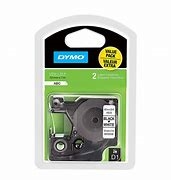 Dymo D1 Label Tape Black on White 1/2" (12mm) x 23' (7m) - 1926208 ( Pack of 2)