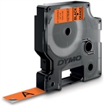Dymo D1 Durable Tape Black on Orange 1/2" x 10' (12mm x 3m) - 1978367