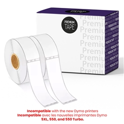 Dymo LW Compatible Address Labels Black on White 1 1/8" x 3 1/2" (28mm x 89mm) (260 Labels Per Roll, 2 Rolls Per Box) - 30320