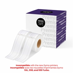 Dymo LW Compatible File Folder Labels, 1-up 9/16" x 3 7/16" (14mm x 87 mm)  ( 2 Rolls - 130 Labels Per Roll ) - 30327
