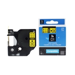 Dymo D1 Compatible Standard Labels Black on Yellow 3/8" x 23' (9mm x 7m) - 40918