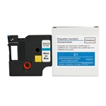 Dymo D1 Compatible Standard Labels Black on Blue 1/2" x 23' (12mm x 7m) - 45013 / S0720530