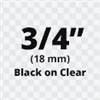 Dymo D1 Standard Labels Black on Clear 3/4" x 23' (19mm x 7m) - 45800
