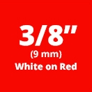 Dymo LT 3D Embossing Tape White on Red 3/8" (9mm) - 520102