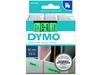 Dymo D1 Standard Label Tape Black on Green 1/2" (12mm) x 23' (7m) - S0720590