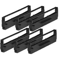 Epson 7753 Compatible Black Printer Ribbons (Pack of 6) for the Epson LQ-200 / 300 / 500 / 800 / L1000 , ActionPrinter3000 / 4000 / 5000 Dot Matrix Printers