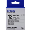 Epson LabelWorks LK 1/2" (12mm) x 16' (5m) Black on Silver & Navy Reversible Ribbon Tape - LK-43BK