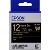 Epson LabelWorks LK 1/2" (12mm) x 16' (5m) Black on Beige Ribbon Tape - LK-4JBK