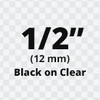 Epson LabelWorks LK 1/2" (12mm) x 30' (9m) Black on Clear Tape- LK-4TBN