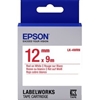 Epson LabelWorks LK 1/2" (12mm) x 30' (9m) Red on White Standard Tape - LK-4WRN