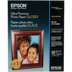 Epson Ultra Premium Photo Paper Glossy 8.5" x 11" (Letter) - 25 Sheets - S042182