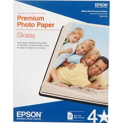 Epson Premium Glossy Photo Paper 8.5" x 11" (Letter) - 25 Sheets - S042183 (Pack of 5)