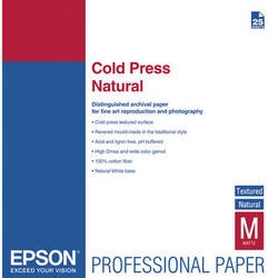 Epson Cold Press Natural Textured Matte Paper 17" x 22" - 25 Sheets - S042301
