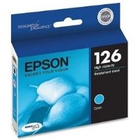 Epson 126 ( T126220 ) OEM Cyan High Yield Inkjet Cartridges for the Epson WorkForce 520 / 60 / 630 / 633 / 635 / 840 InkJet Printers