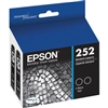 Epson 252 ( T252120 ) OEM Black Inkjet Cartridge ( Dual Pack ) for the Epson WorkForce WF-3620 / WF-3640 / WF-7110 / WF-7610 / WF-7620 InkJet Printers