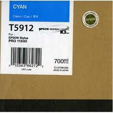 Epson T5912 ( T591200 ) OEM Cyan Inkjet Cartridge  for the Stylus Pro 11880 <br>Yield: 700ml