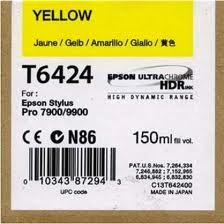 Epson T6424 ( T642400 ) OEM Yellow Inkjet Cartridge for the Epson Stylus Pro 7900/9900 Printers<br>Yield: 150 ml