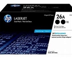 HP CF226AD1 ( 26A ) OEM Black Laser Toner Cartridge; 3,100 Pgs; Pack of 2