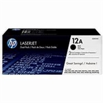 HP Q2612D ( 12A ) OEM Black Laser Toner Cartridge; 2,000 Pgs; Pack of 2