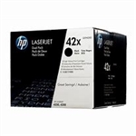 HP Q5942XD ( 42X ) OEM Black Laser Toner Cartridge; 20,000 Pgs; Pack of 2