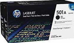 HP Q6470AD ( 501A ) OEM Black Laser Toner Cartridge; 6,000 Pgs; Pack of 2